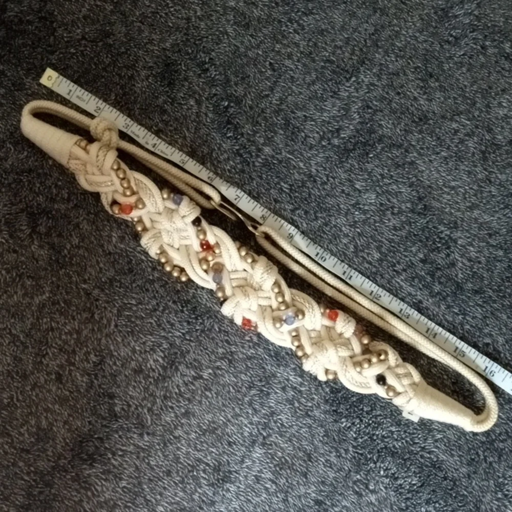 Vintage twisted rope and bead belt